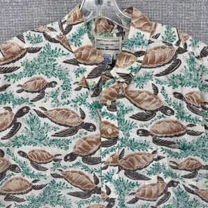 Vtg 90s Reyn Spooner Sz 2XL Turtle Ocean Hawaiian Popover Green Brown Seaweed